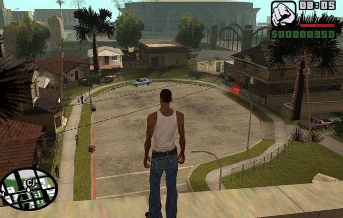 Personaje del videojuego en el barrio de San Andreas